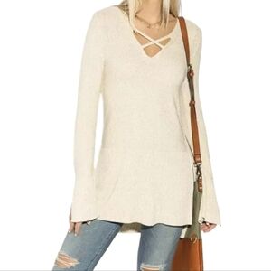FREE PEOPLE Criss Cross Tunic Knit Sweater - Women's